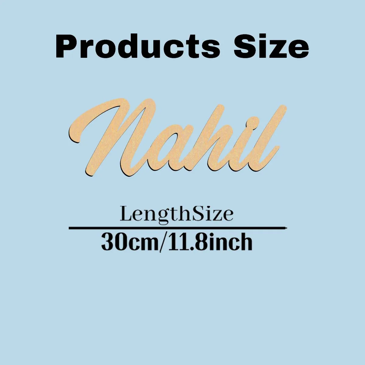 1pc Cartoon Nahil example Customizable Letter Wood Material Wooden Plaque Laser-Cut Sign Door Hanging Decor