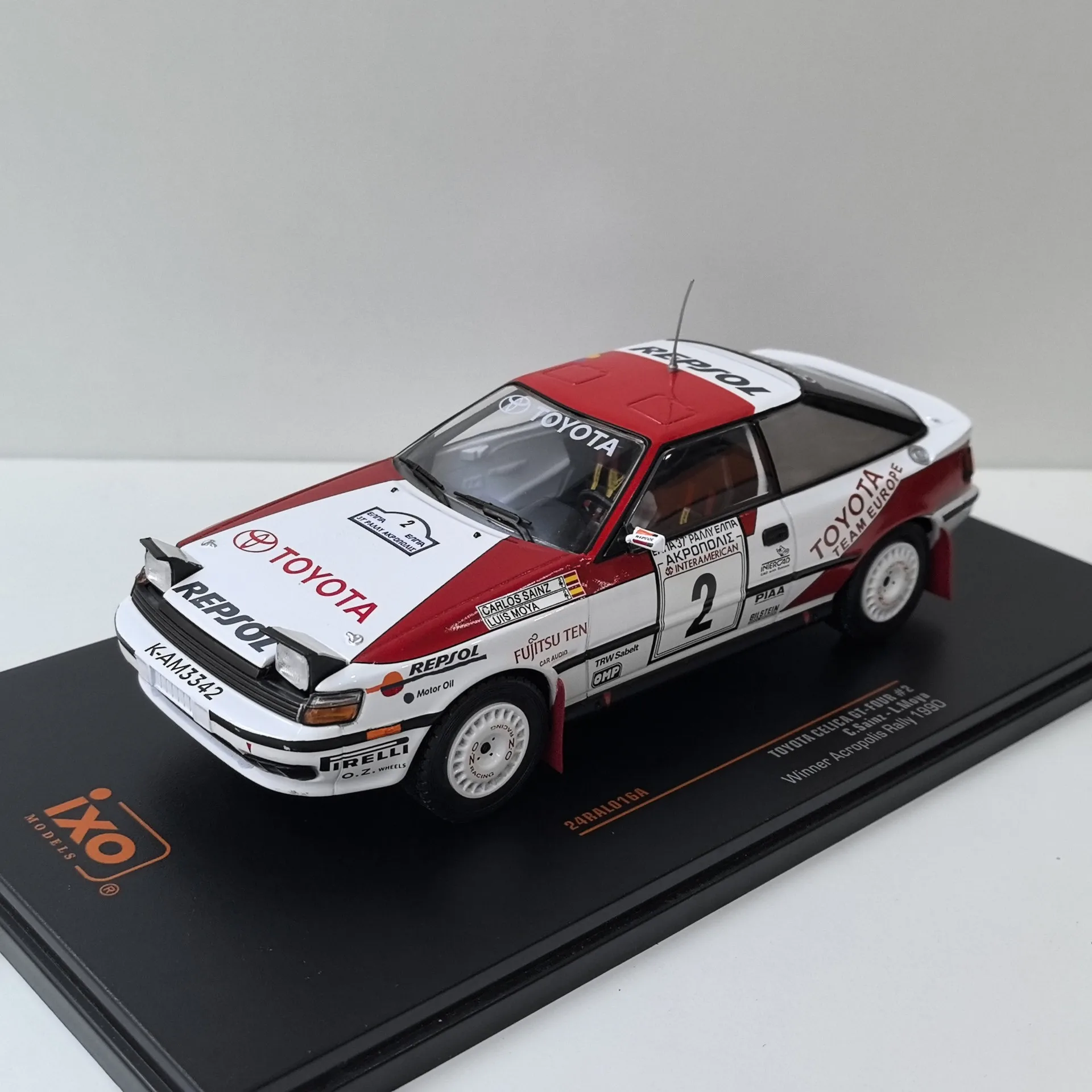 

Diecast IXO 1/24 Scale TOYOTA CELICA GT FOUR #2 1990 Toyota Rally Alloy Car Model Collectible Toy Gift Souvenir Display Ornament