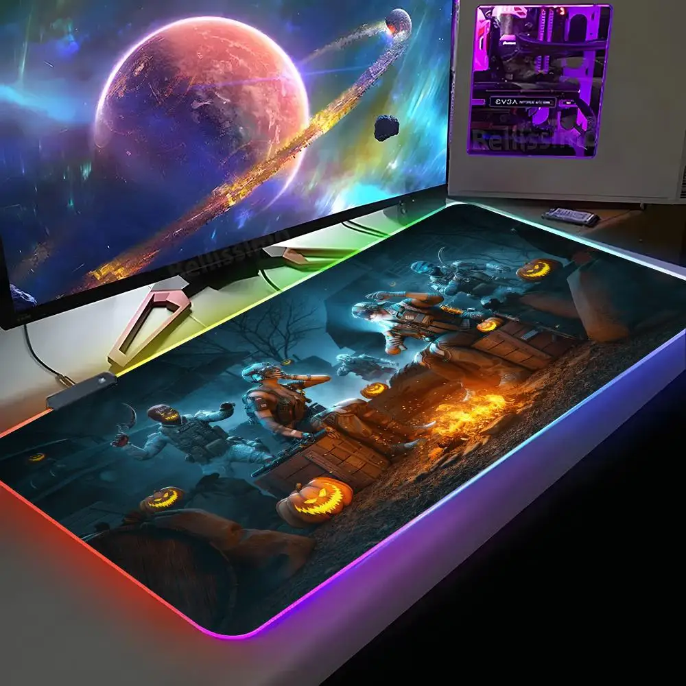 Game P-PUBG Mouse Pad XXL RGB Gaming Mouse Pad HD Gamer Accessories Large LED Light MousePads PC Carpet With Backlit