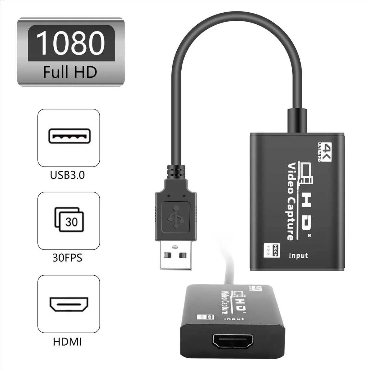 Qualified- Video Capture Card HDMI to USB 3.0 Full HD 1080P 4K Hdmi Capture Card Live Streaming and Record