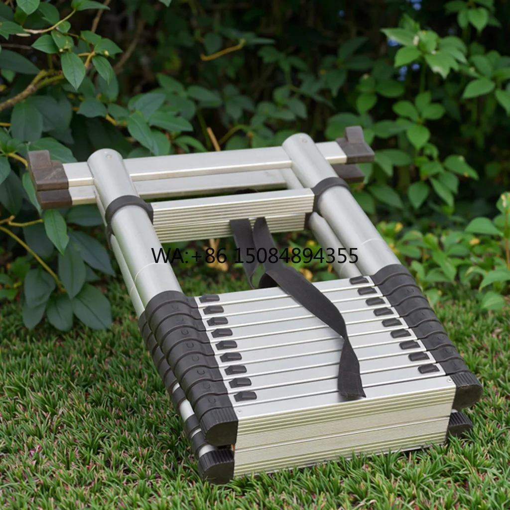 Custom Modern Aluminum Bamboo Telescopic Foldable Ladder EN131 Multipurpose Retractable Straight Ladder for Home Use