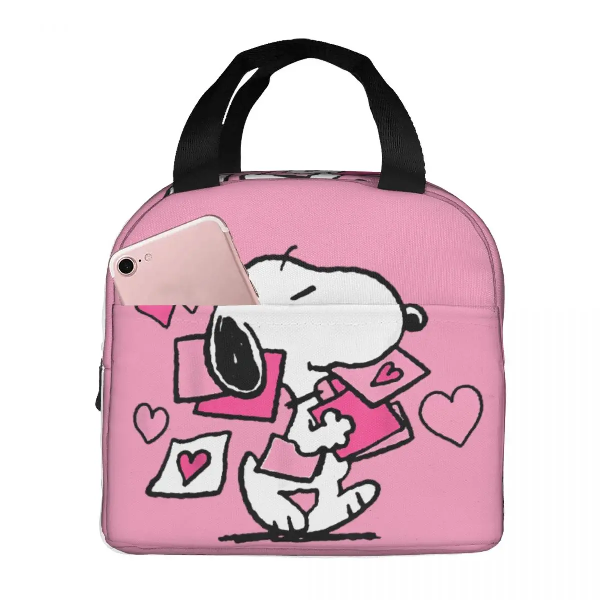 Valentines Letter Snoopy Insulated Lunch Bag Leakproof Cartoon Meal Container Thermal Bag Lunch Box Tote Office Travel Food Bag