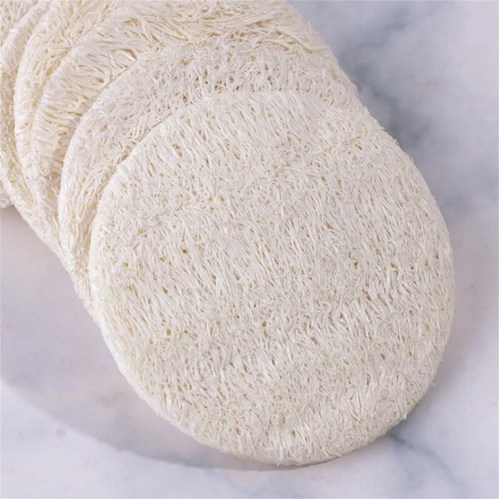 10Pcs Natural Luffa Facial Cleansing Loofah Scrub Wisp Sponge Pads Face and Body Exfoliating Skin Scrubber Peel Scrub Skin Care