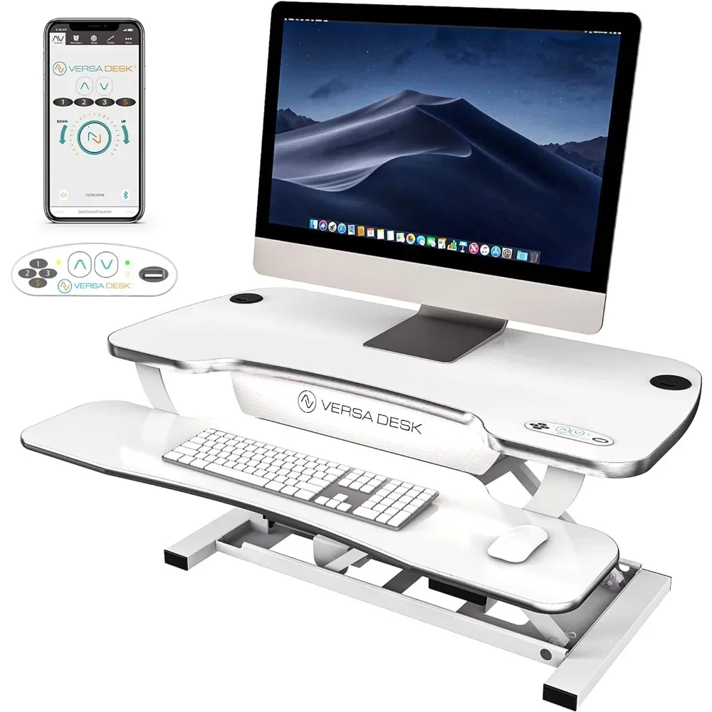 

App Controlled Electric Standing Desk Converter w/USB Charging Port”. Fully Assembled – Includes LED Lights .