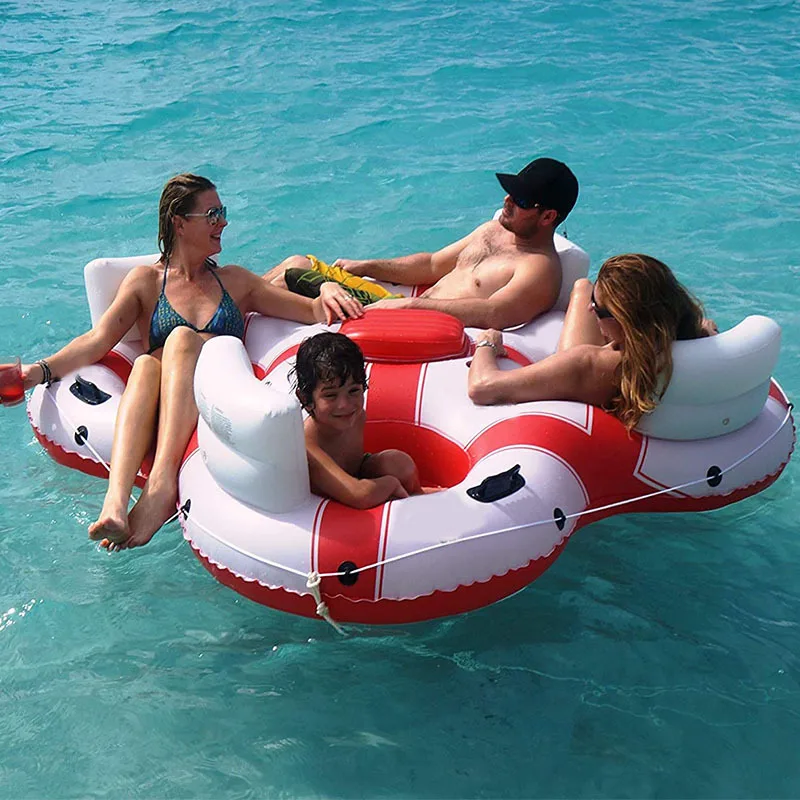 

Manufacturers' Stock Drifting Ring Thickened PVC Three-Person Floating Inflatable Life Buoy for Kids Swimming in Pool