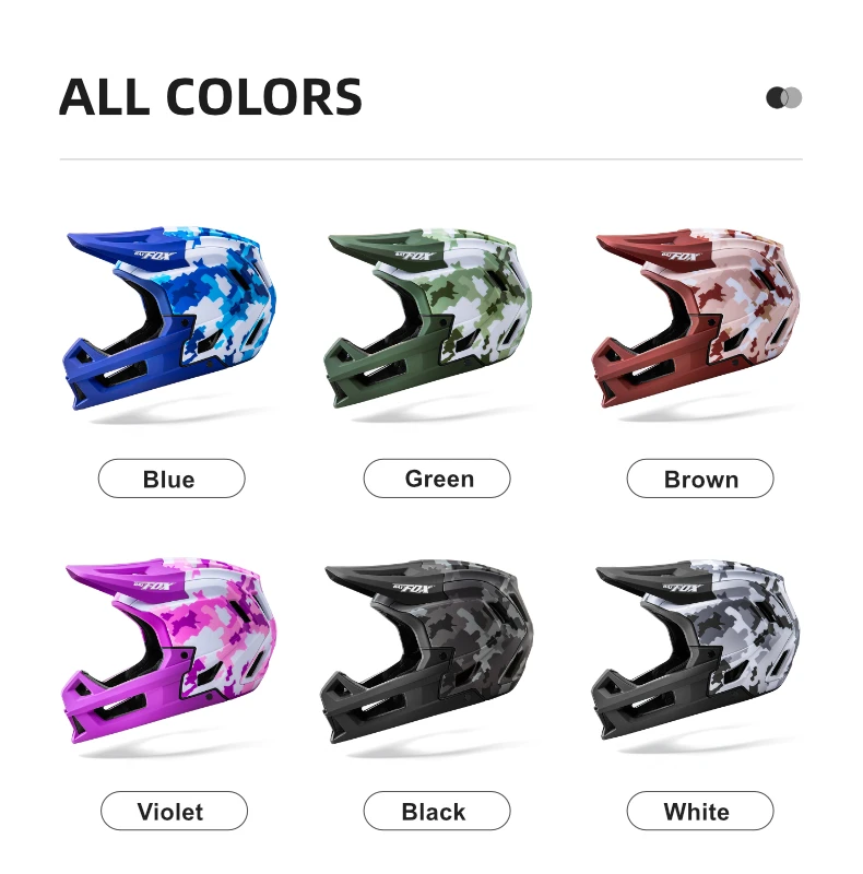BATFOX Full Face MTB Fahrradhelm Erwachsene Jugend Offroad Radfahren Roller Sport Sicherheit Schutz Racing Mountainbike Helme – Detail 4