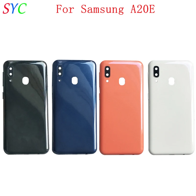 

Rear Door Battery Cover Housing Case For Samsung A20E A202F Back Cover with Camera Lens Logo Repair Parts