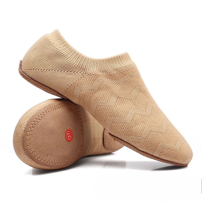 

Женская танцевальная обувь для выступлений на открытом воздухе, балетная современная йога, мягкая подошва, нескользящая обувь на низком каблуке