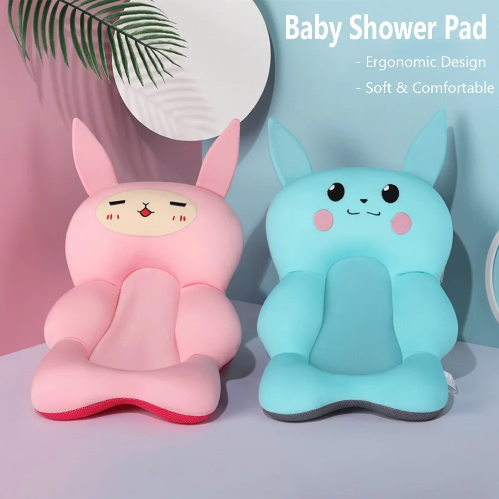 

Baby Shower Bath Tub Pad Non-Slip Bathtub Seat Support Mat Newborn Safety Security Bath Support Cushion Foldable Soft Pillow