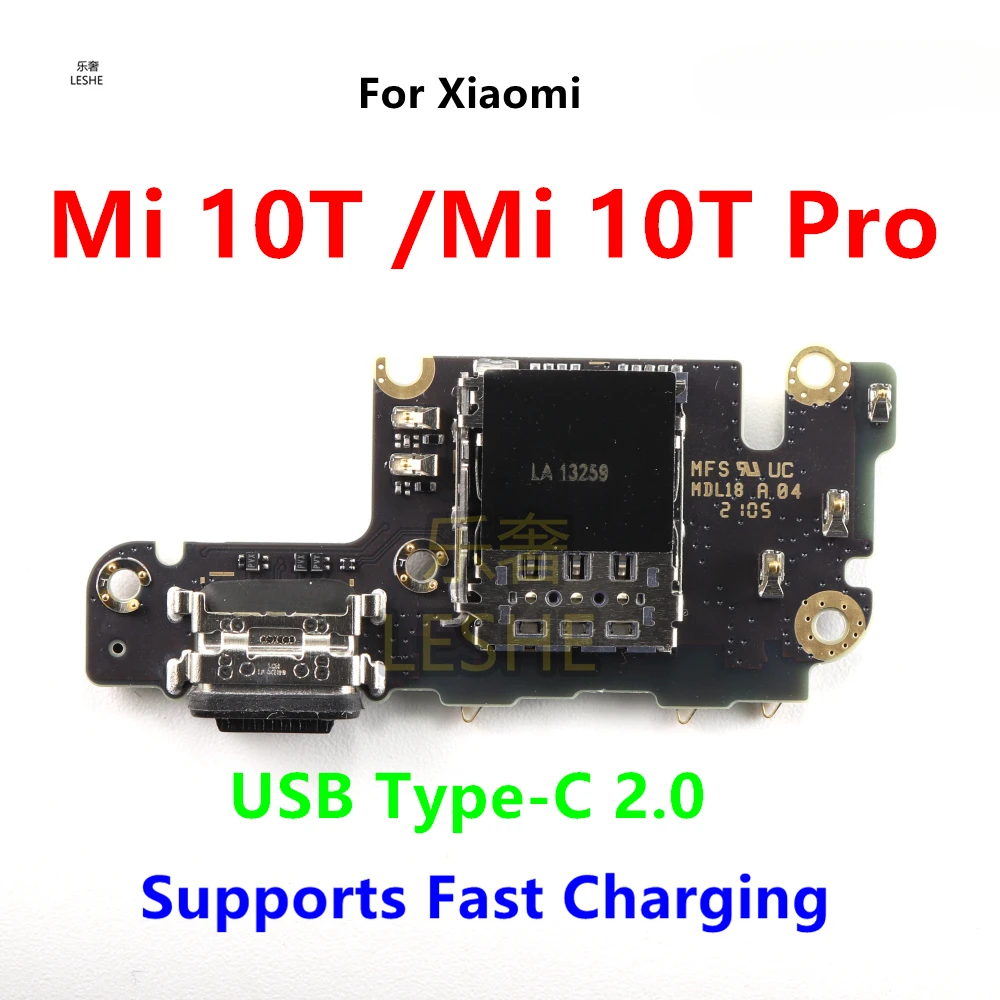 샤오미 미 10T 프로 5G 충전 보드용 USB 타입-C 2.0 33W 충전 포트 플렉스 케이블 심 카드 리더 마이크로폰 수리 부품