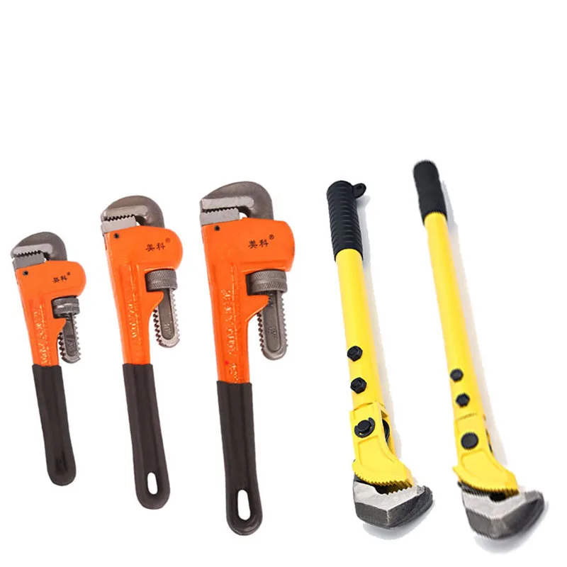 Llave de barra de refuerzo rápida, alicates de tubo universales de rosca recta, acero de alto carbono, Grado Industrial, llave de tubo duradera, herramienta de alto par