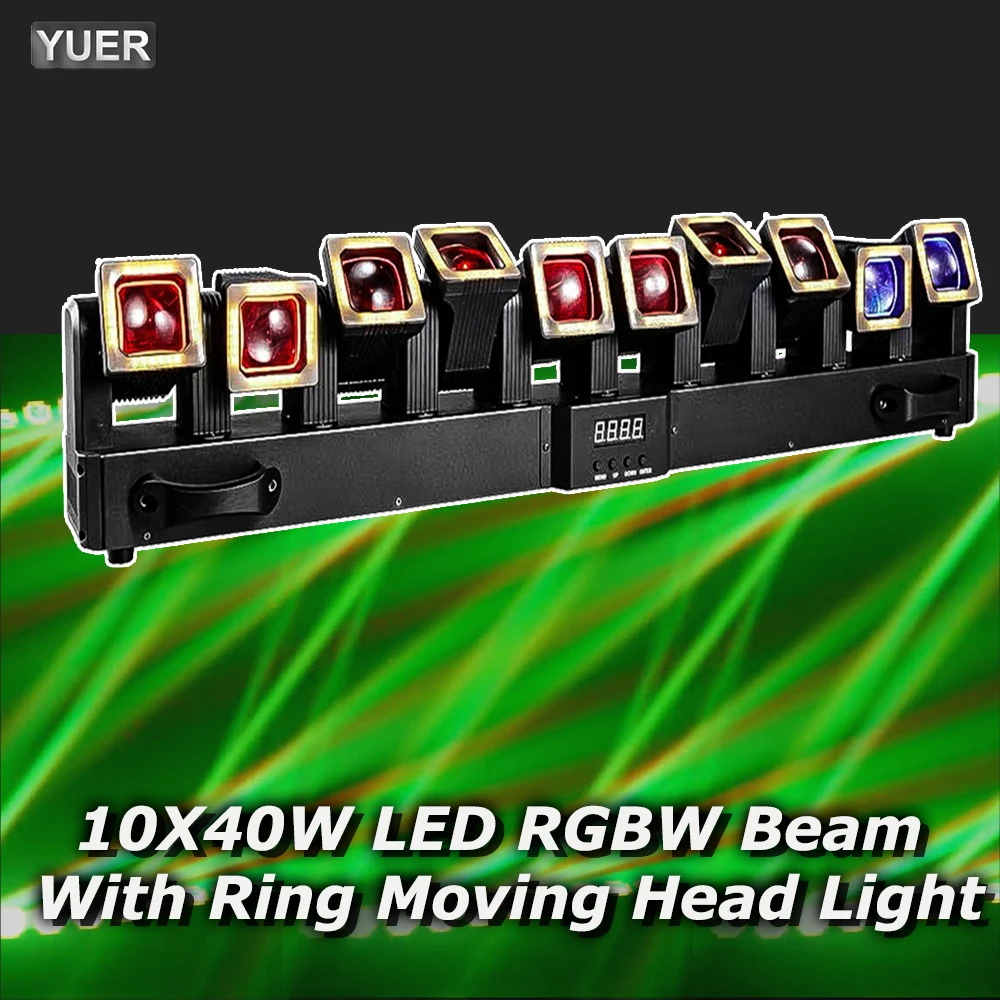 LED RGBW 10X40W  Moving Head Swinging Rotating Beam Wash Pixel Zoom Matrix DJ Disco Bar Light DMX512 Live Show Stage Concert