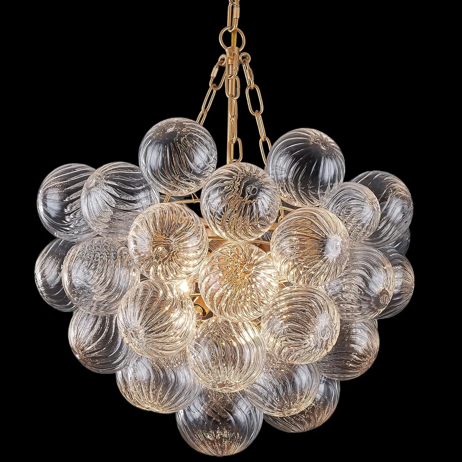 

Light Bubble Glass Chandelier Pendant Lights Fixture for Living Room Dining Room Bedroom Gold Finish