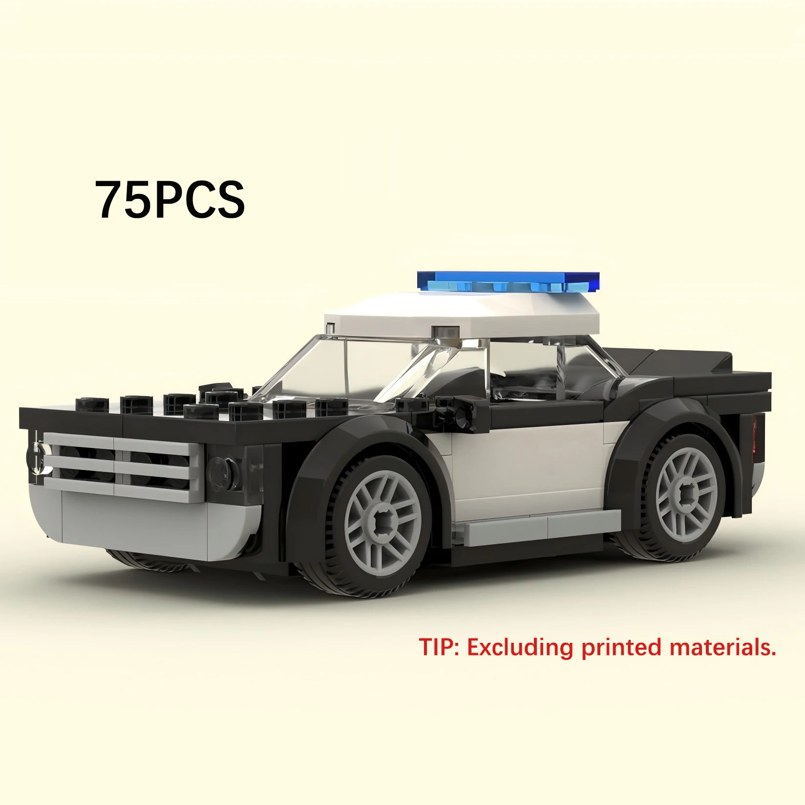 

City Cars MOC-154873 Retro Police Patrol Car Model Building Bricks 75PCS Modular Technology Gifts Assembly Toys