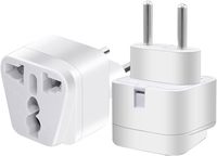 European Standard Plug Travel Adapter,EU Plug 2 pin to 3 Hole a Variety of National Socket Travel Conversion Plugs,2 Prong Plug