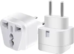 European Standard Plug Travel Adapter,EU Plug 2 pin to 3 Hole a Variety of National Socket Travel Conversion Plugs,2 Prong Plug