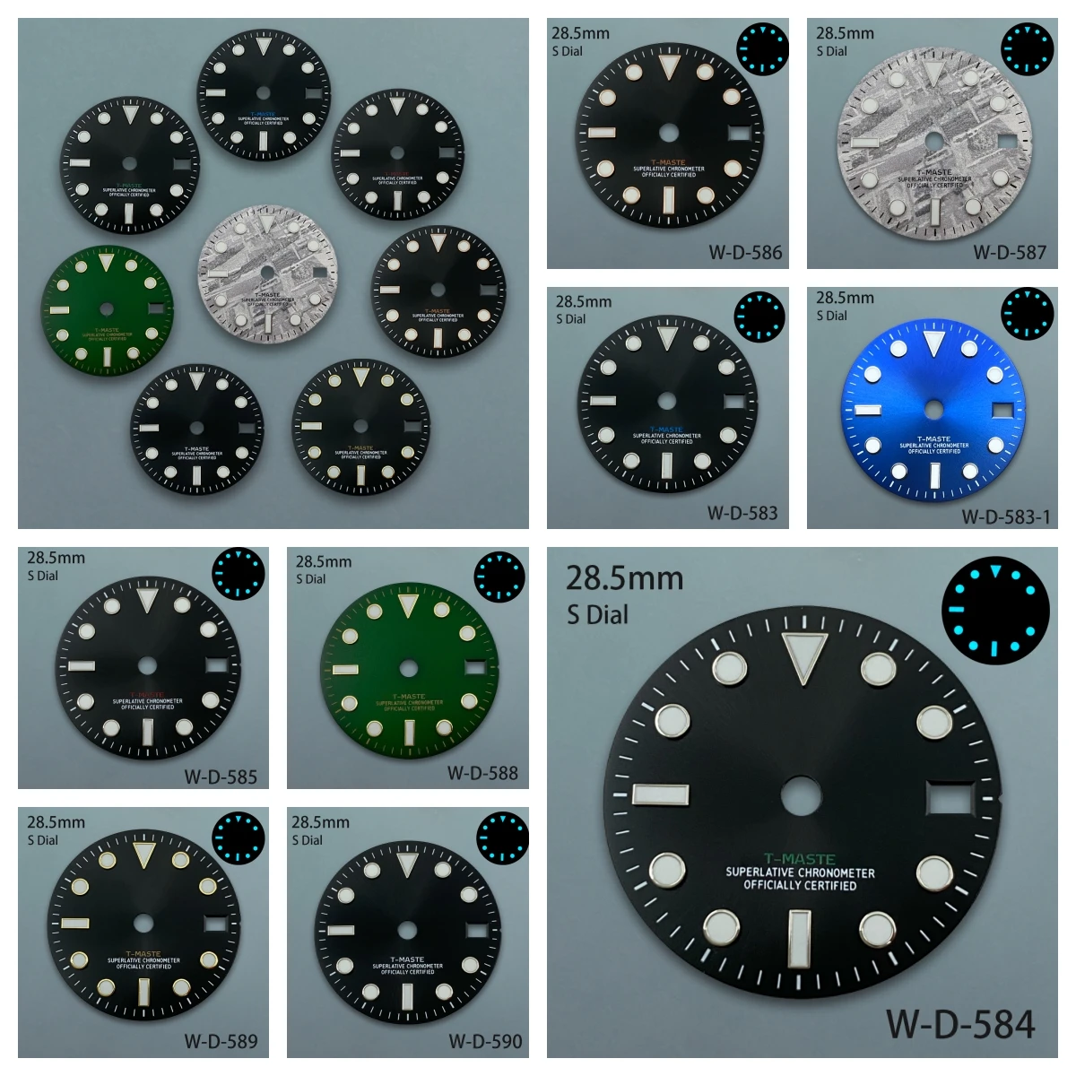 28.5 مللي متر S شعار الطلب GMT الطلب صالح NH34 اليابان حركة الجليد الأزرق مضيئة ساعة تعديل الملحقات