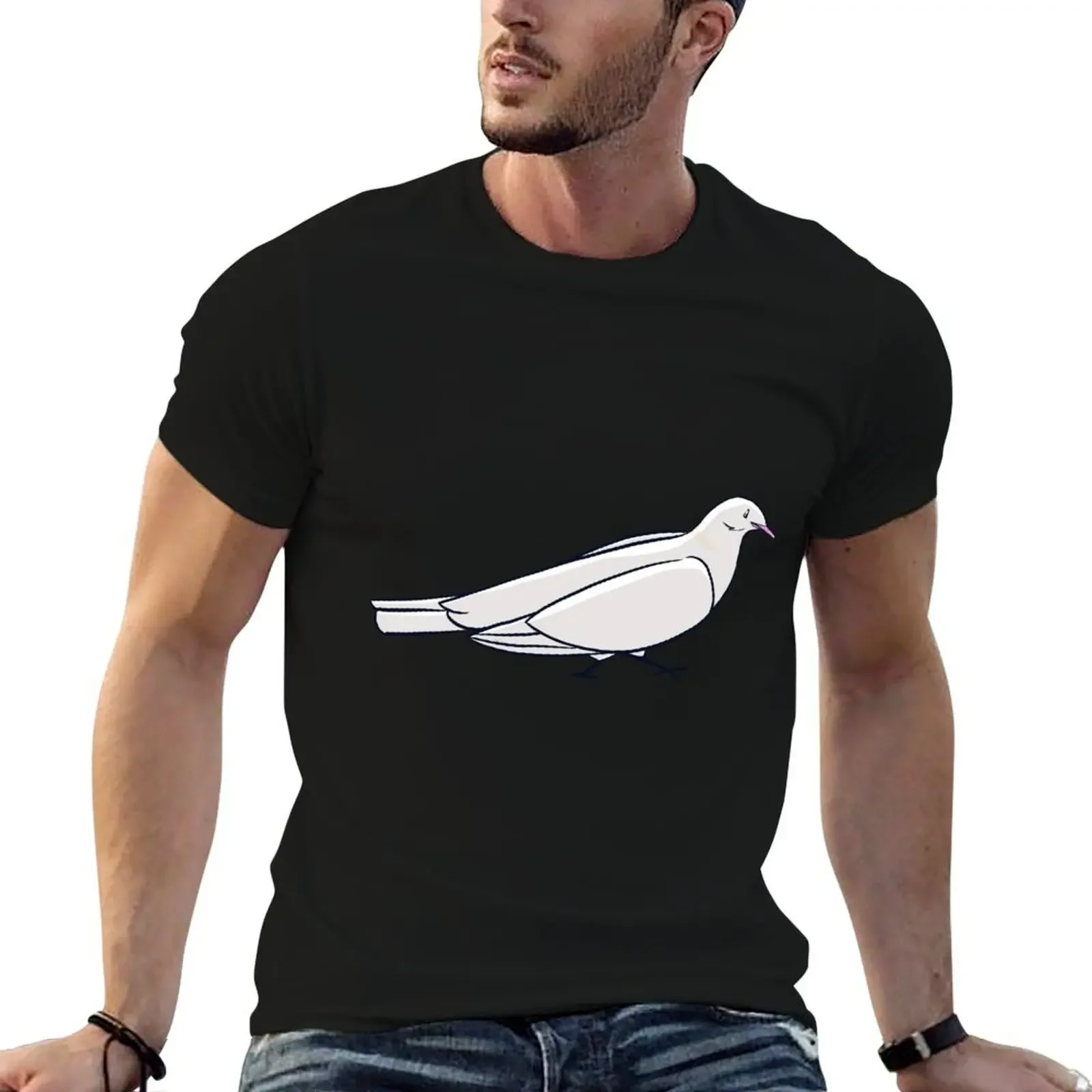 

White Ring-necked Dove T-Shirt oversizeds sweat graphics mens cotton t shirts