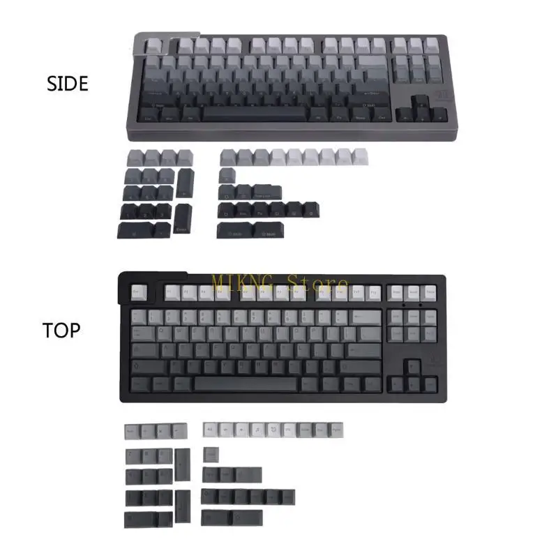 Keyboard Maus Zubehör grau Gradienten Mechanische Tastaturschlüsselcaps für Spieler Bester Verkauf