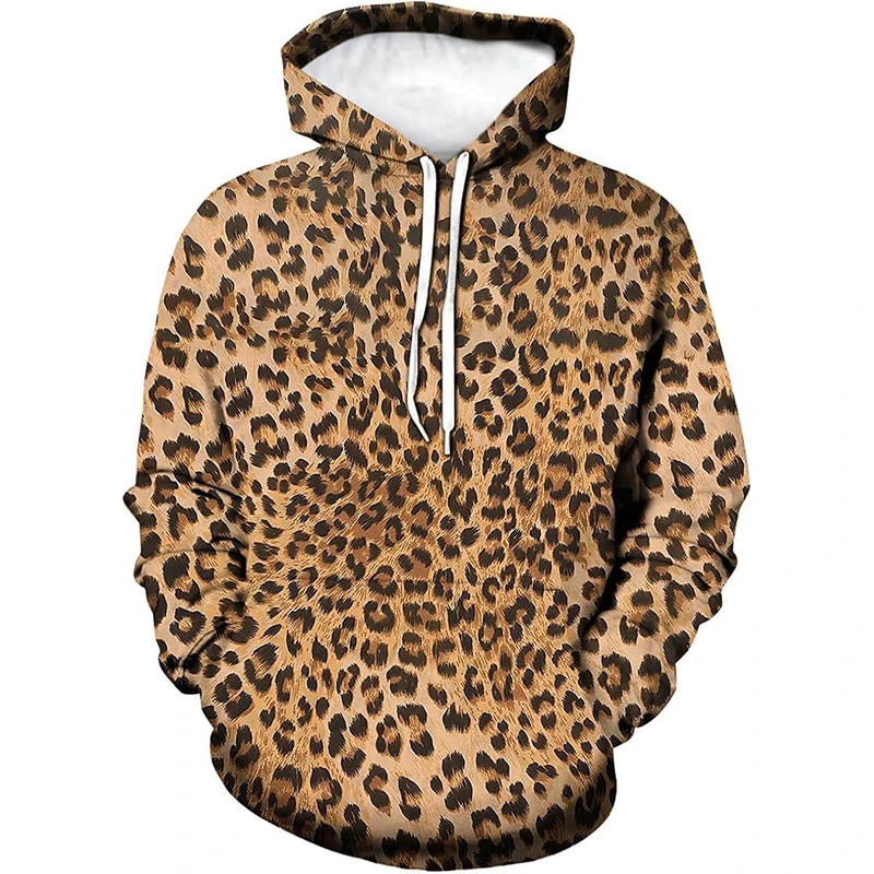 Fashion Sexy Leopard Hoodies Animal Cheetah 3D Print Women Men Long Sleeve Hooded Sweatshirts Harajuku Pullovers Female Clothing