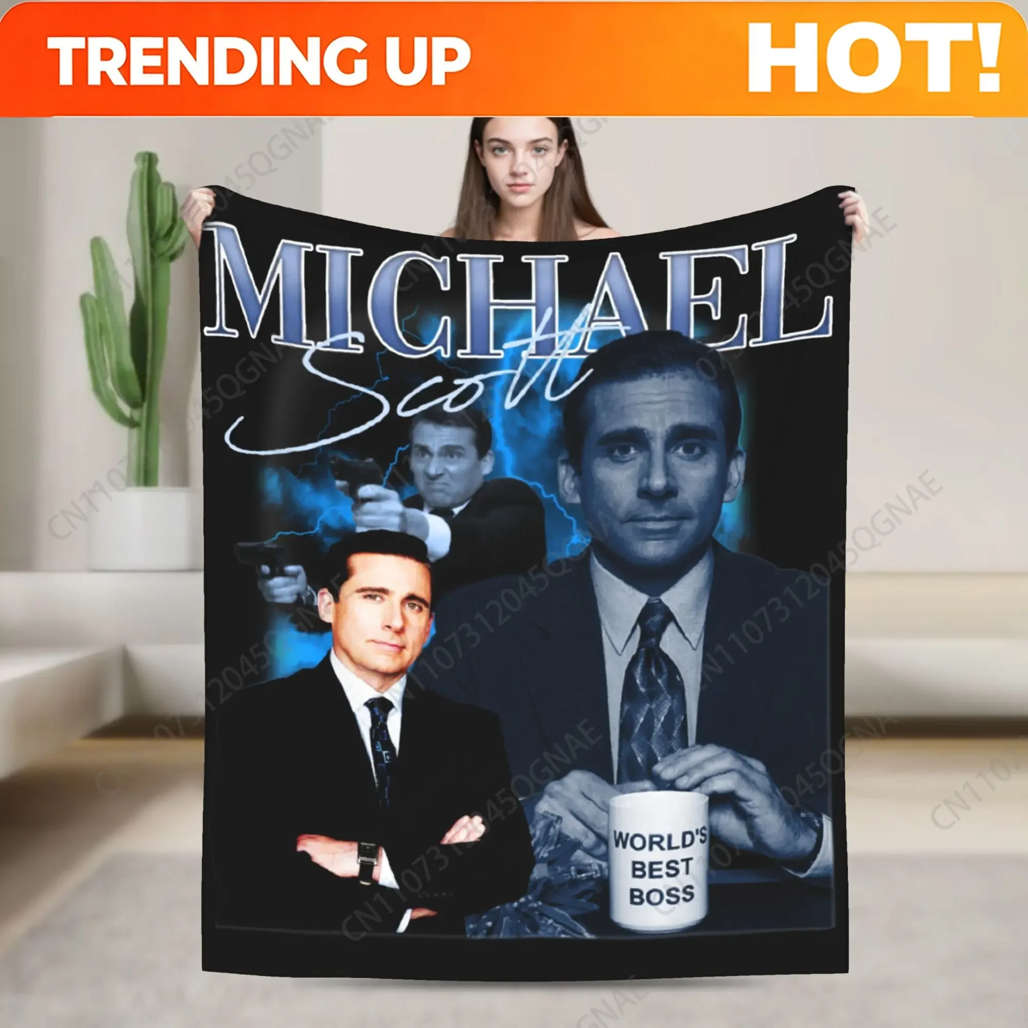 Michael Scott 90's Vintage The Office Tv Show Blanket Coral Fleece Plush Textile Decor Throw Blankets For Bedding Travel Quilt
