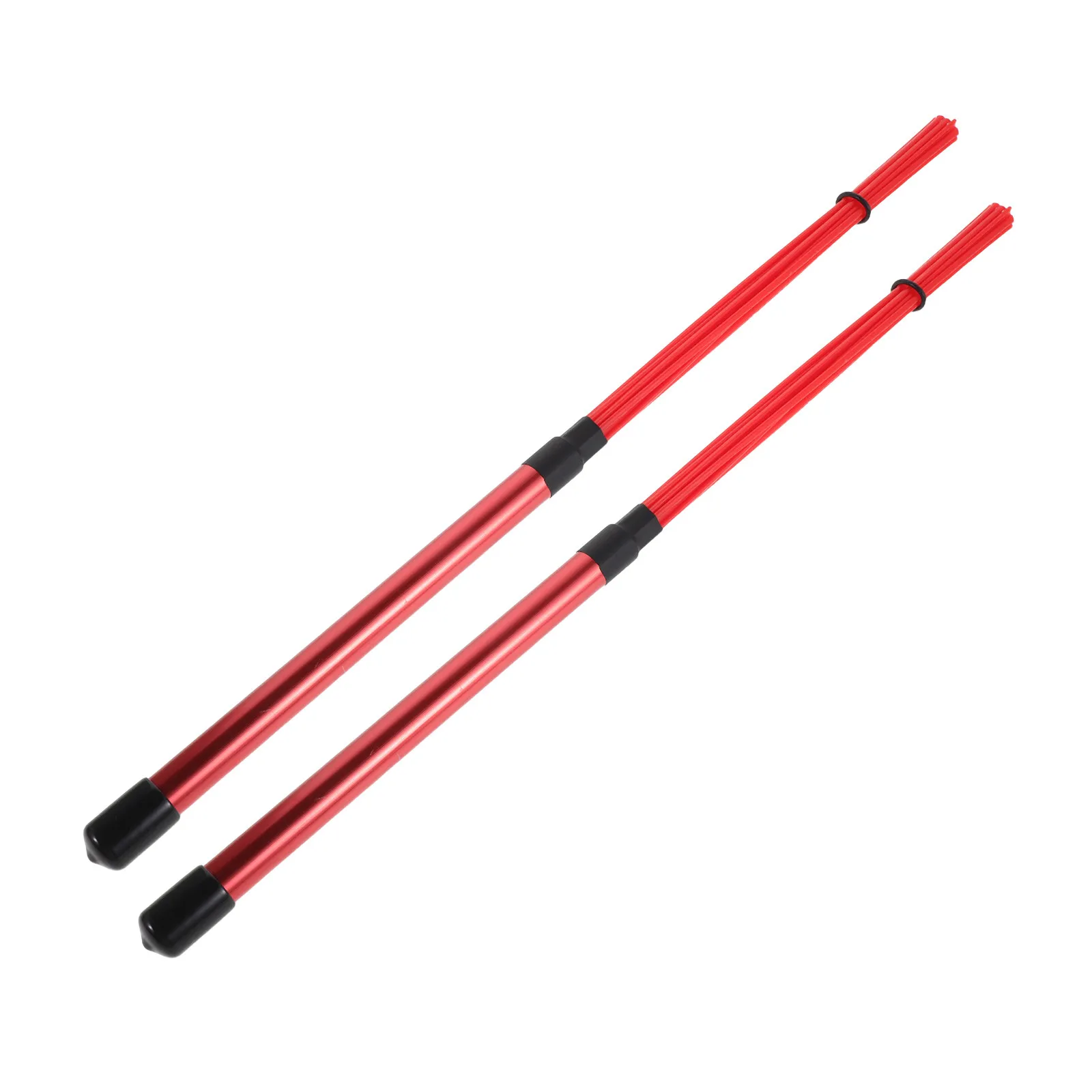 1Pair Jazz Drum Brush Cajon Bundle Sticks Aluminum Alloy Handle Nylon Tips Drum Kit Accessories for Jazz Percussion Drummers
