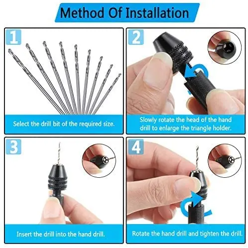 21 Miếng Pin Kềm Ê Tay Bộ Mũi Khoan Và 20 Miếng Xoắn Mini Khoan 0.3-1.6 Mm Cho DIY gỗ Đất Sét Nhựa Đúc Khuôn Trang Sức