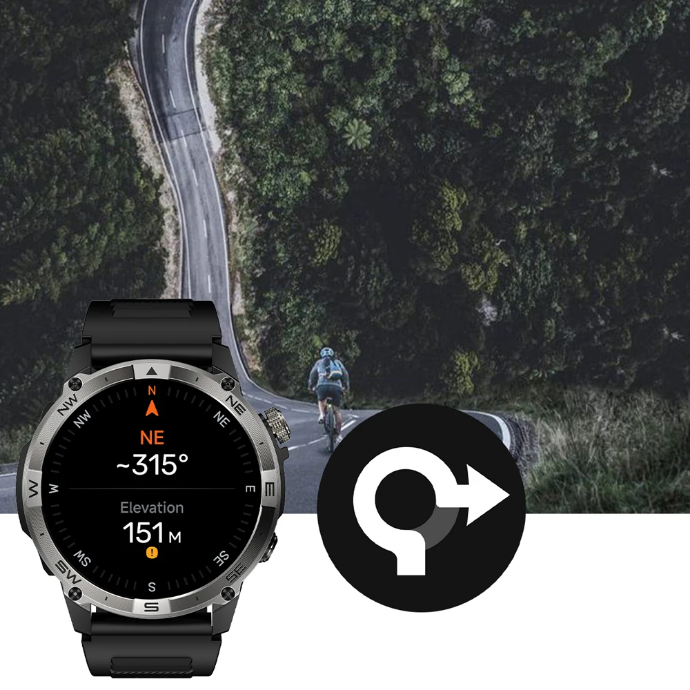 VALDUS 2024 New VG40 Pro Smartwatch GPS Compass NFC Bluetooth Call Heart Rate Detection Voice Control Altitude AMOLED Smartwatch