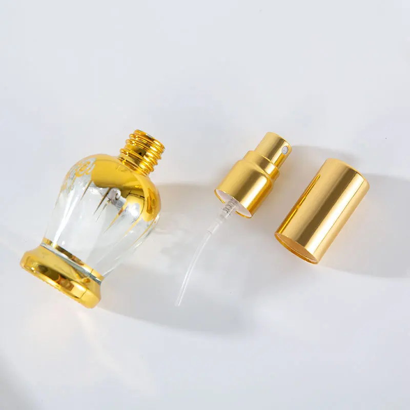 50pcs 12ml Portable Pattern Glass Perfume Bottle With Atomizer Empty Spray Cosmetic Liquid Mini Refillable Bottles