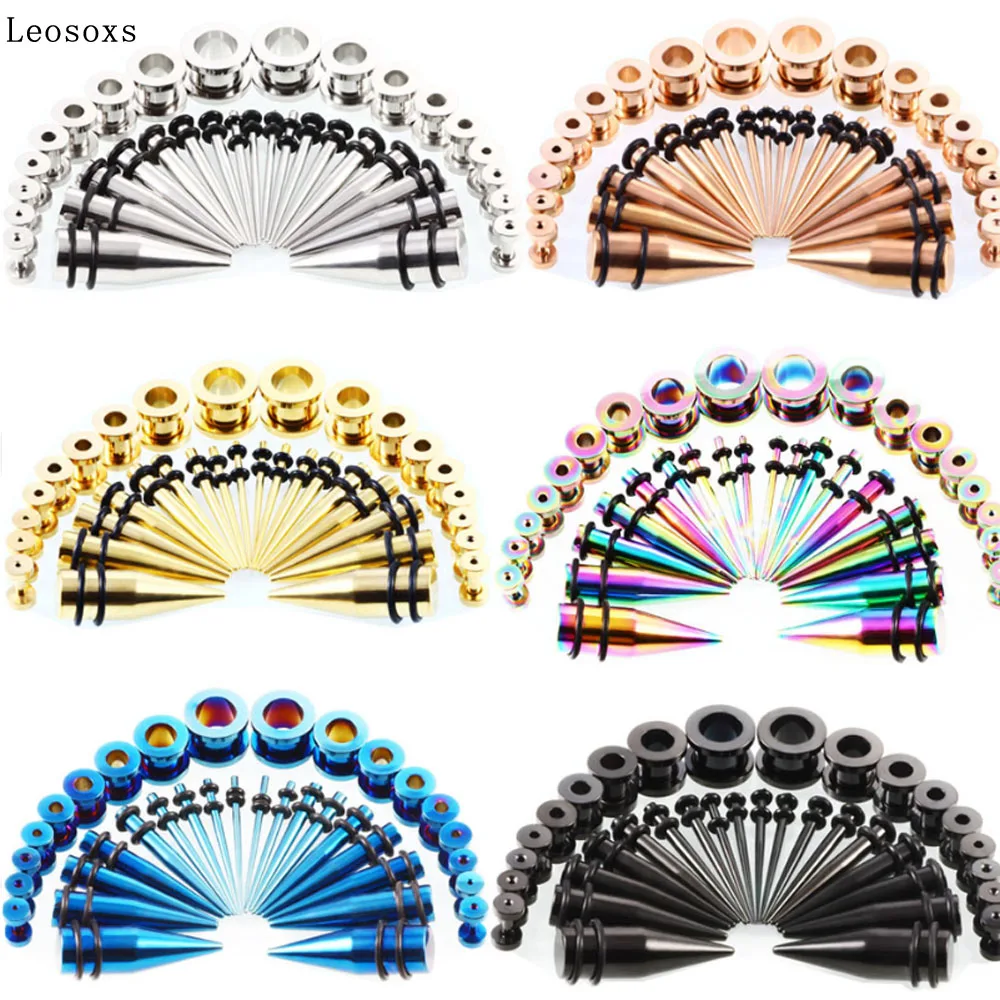 

Leosoxs 316 stainless steel tapered channel flared auricle 36pcs/lot combination set explosion models hot