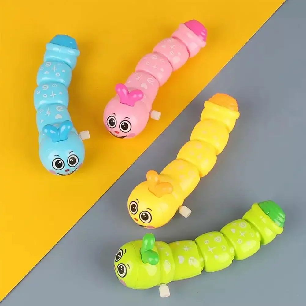 1pc Cartoon Caterpillar Shape Clockwork Toy Fun Gifts Jumping Swing Caterpillar Wind Up Kids Educational Toys