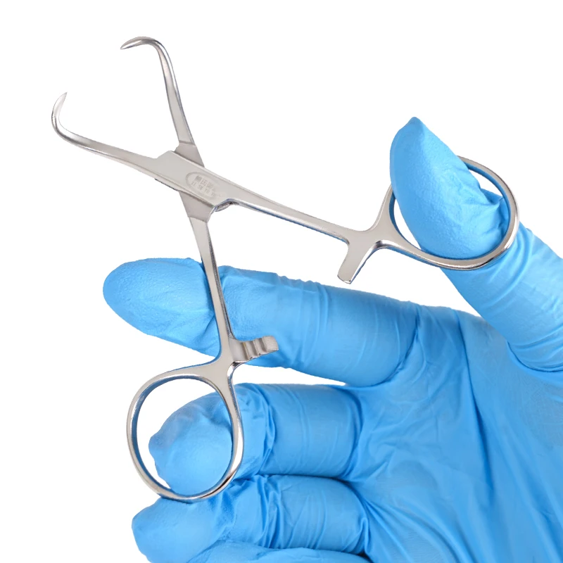 1pc Dental Surgical Cloth Towel Clamp Forceps 90mm Stainless Steel Surgical Cloth Forcep Orthopedics Instruments Tool