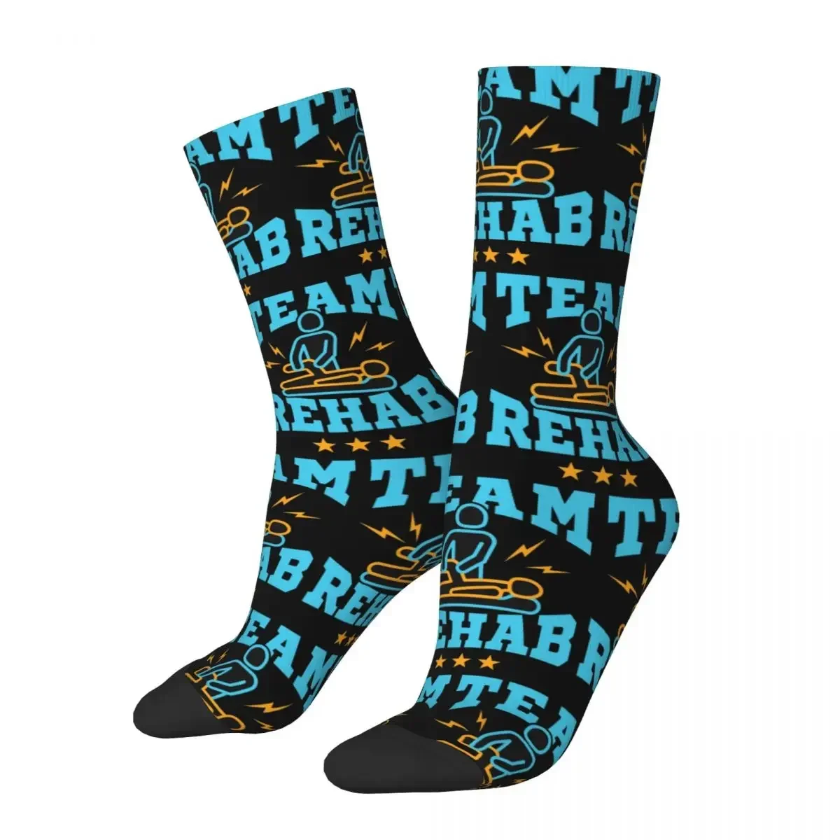 Team Rehab Physical Therapy Squad PT Assistant Socks Harajuku Super Soft Stockings All Season Long Socks for Unisex Gifts