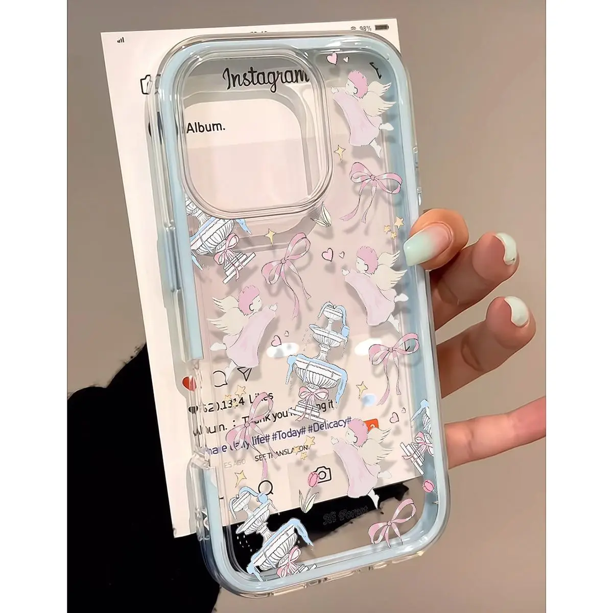 

Case for iPhone 17 Air Pro Max 16 15 14 13 12 11 Plus Transparent Camera Protection Male Female 2-Layer Bumper Angel Puppy Cover