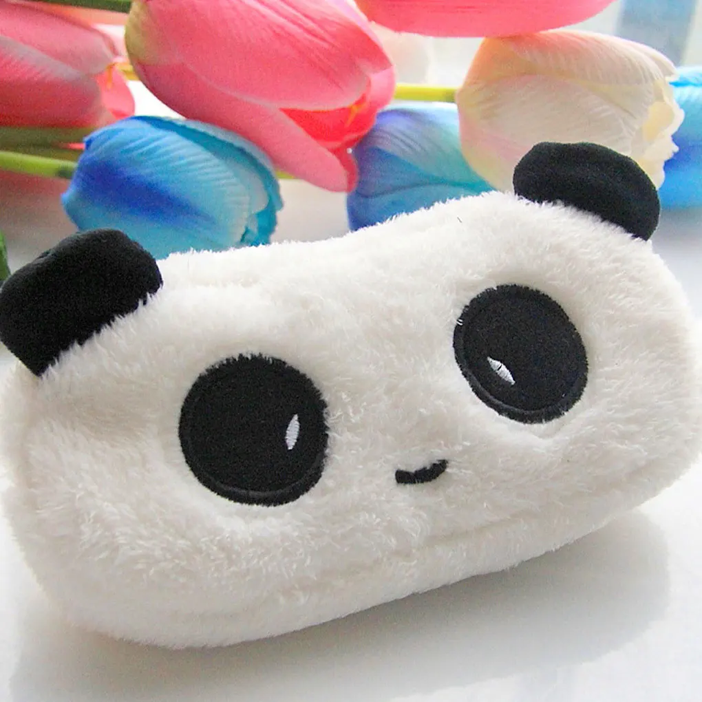 2/3/5 White Washable Cartoon Panda Pencil Case Cute Wide Application Soft Plush Pencil Case Lightweight