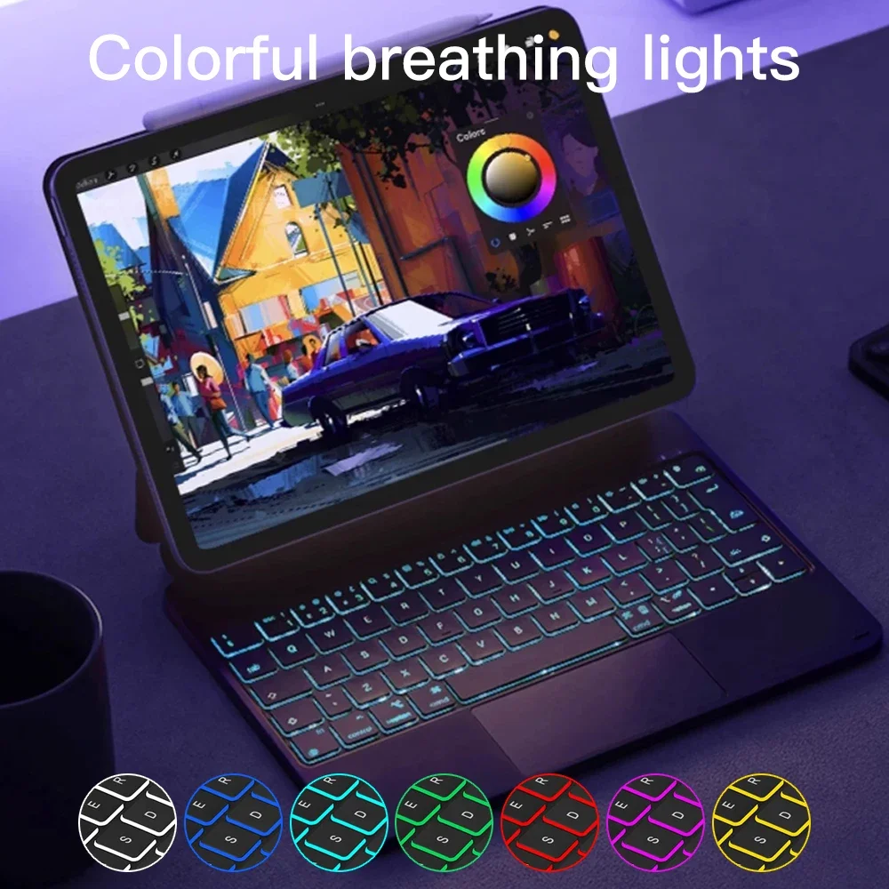 Backlit Magic Wireless Keyboard for iPad Air 4 5 10.9in 10th 11th iPad A16 2025  2018-2022 Smart Tablet Case Smart Cover Spanish