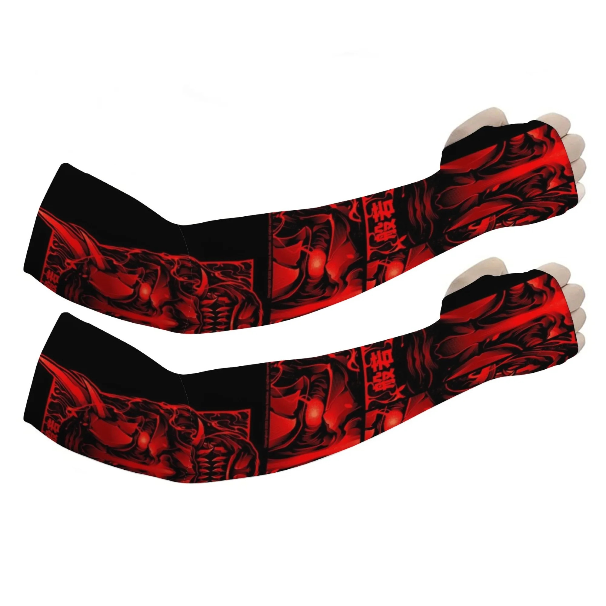 

Забавные рукава унисекс с рисунком дракона в стиле Харадзюку в стиле ретро, подходят для летнего сада, фермы, эластичные рукава из ледяного шелка