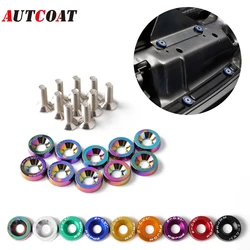 AUTCOAT 1Set Billet Aluminum Fender Bumper Washer Bolt Engine Bay Screw Dress Up Kit JDM M6x20mm Bolts