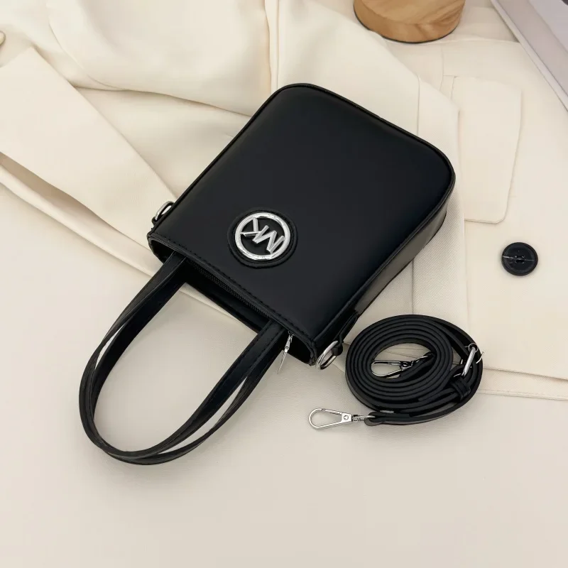 

Luxury Solid Color Crossbody Bag Paris Fashion Letter Logo Satchel Retro Textured Leather Handbag Women's Casual Commuter Tote