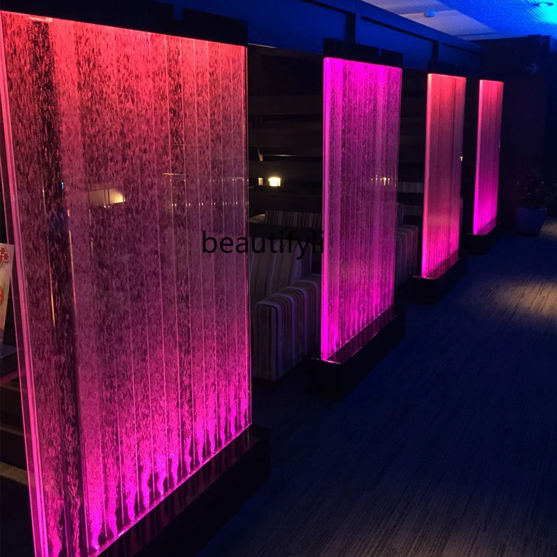 Customized Large Acrylic Screen Water Curtain Wall Water Bubble Wall Creative Fish Tank Entrance