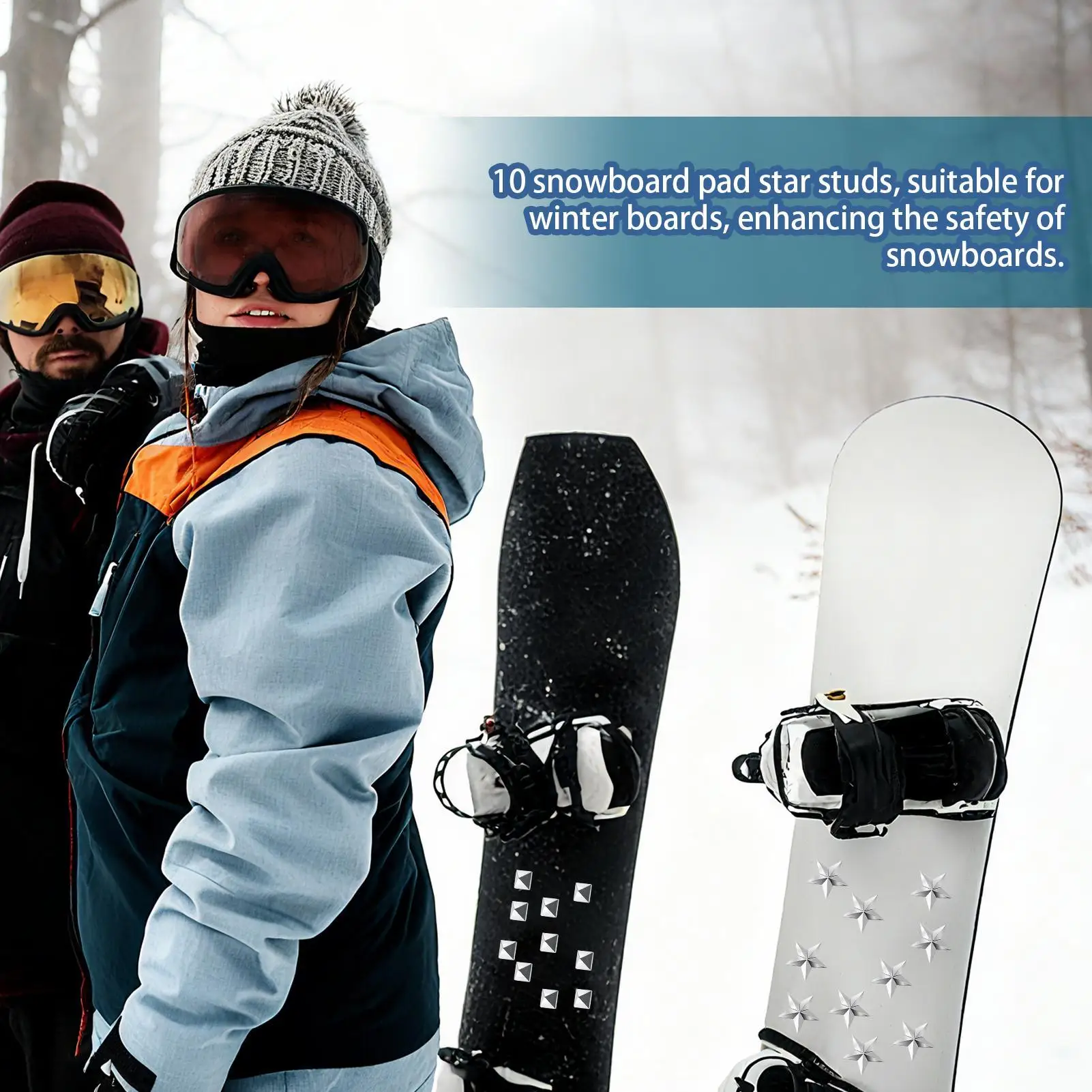 Лыжная доска, ручка, 10 шт., снаряжение для зимних видов спорта, треугольные лыжные накладки с пентаграммой для женщин, мужчин, взрослых, подростков, начинающих