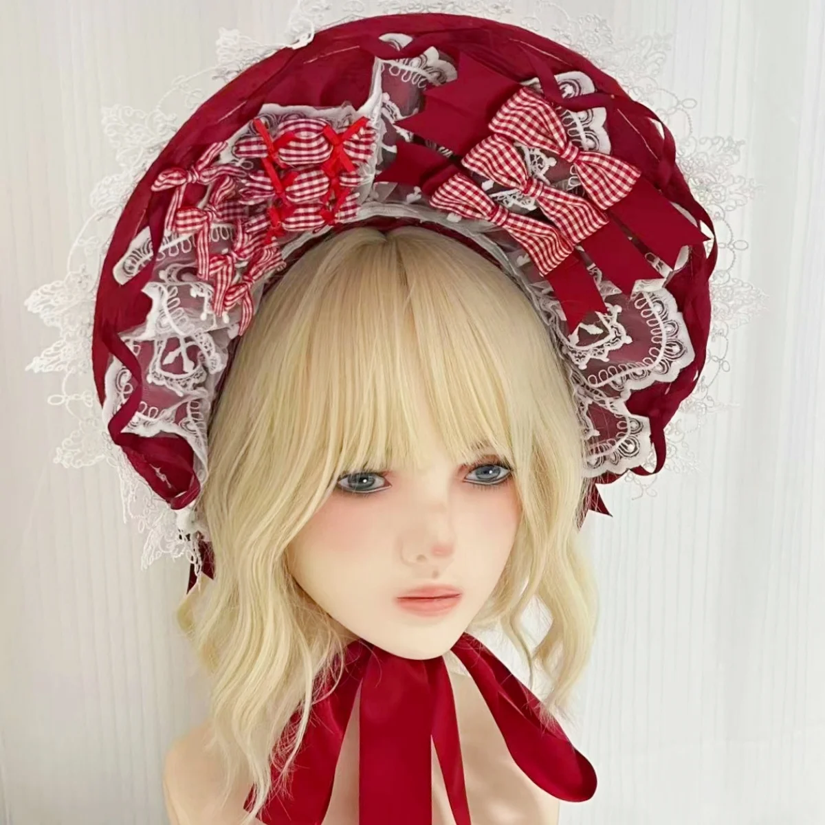 Japanese Lolita Candy Bow Lace Original Design Flat Hat Multi-color Court Tea Party Handmade BNT Hat Woman