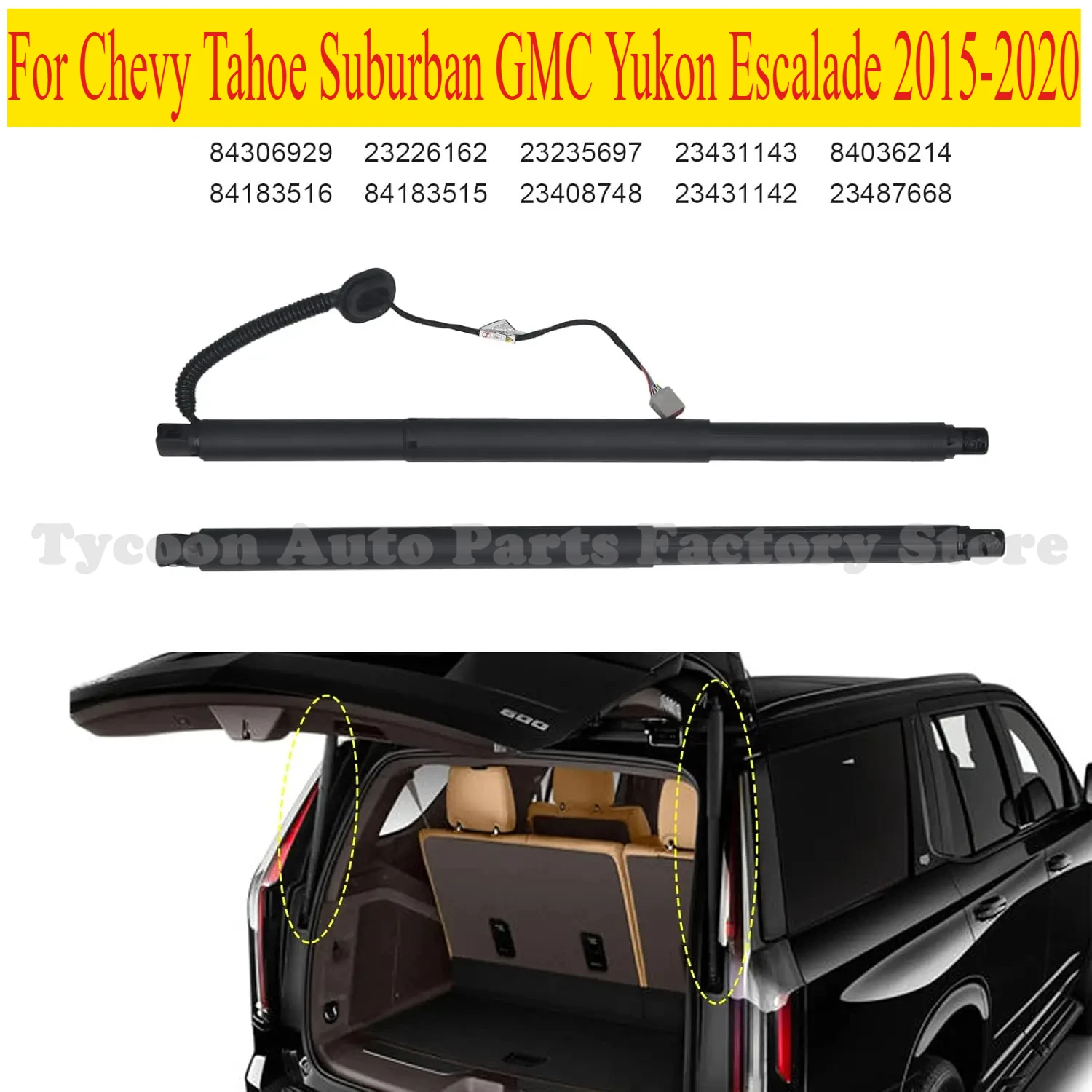 23408748 84306929 Pair Electric Tailgate Gas Support Struts For Chevy Tahoe Suburban GMC Yukon Escalade 2015-2020  84306929 8418