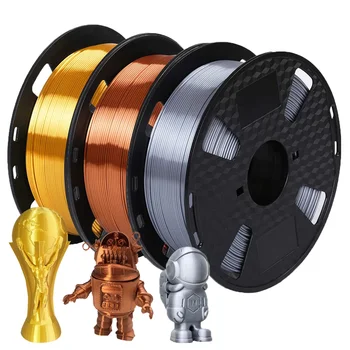 חוט פילמנט 3D משי PLA במשקל של 250 גרם ו-500 גרם לחומר הדפסת תלת-ממד, חוטי פילמנט לאריזת ואקום