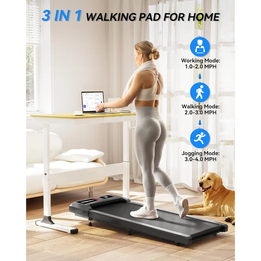 جهاز مشي محمول تحت المكتب للاستخدام المنزلي والمكتبي مع 10 وسادات مشي مائلة قابلة للتعديل تدعم ما يصل إلى 320 رطلًا نقطة اتصال لاسلكية #2