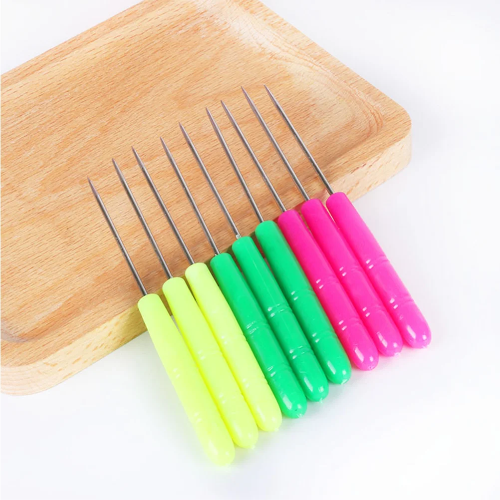 50 Pcs Sugar Stir Needle Hand Stitching Cake Decorating Tool Awl Pick Scriber Slotted Quilling Paper Sewing Punch Hole Work