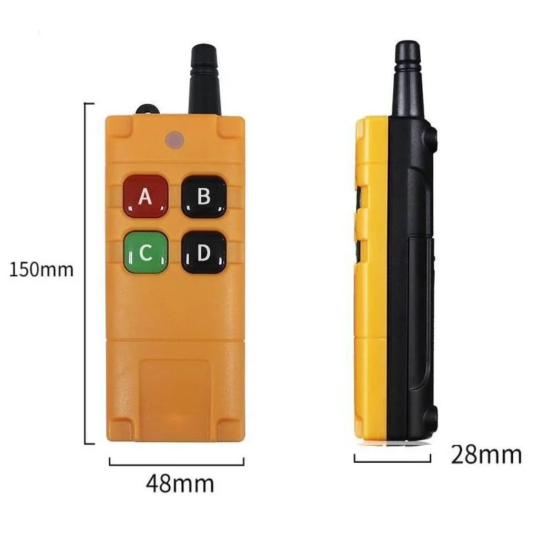 433M Ndustrial DC 12V 24V 36V 4CH RF Wireless Remote Control Switch Radio Receiver With 20-2000M Long Distance Remote controller