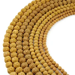 Natuurlijke Rudraksha Mala 108 kralen 6 8 10 12 mm gebed meditatie boeddhistische kralen voor ketting armband sieraden maken accessoires