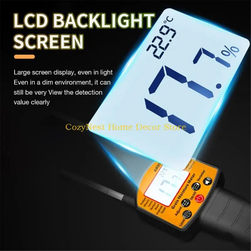 

92MF профессиональный тестер влажности зерна с голосовым управлением, портативное устройство для измерения влажности зерна для