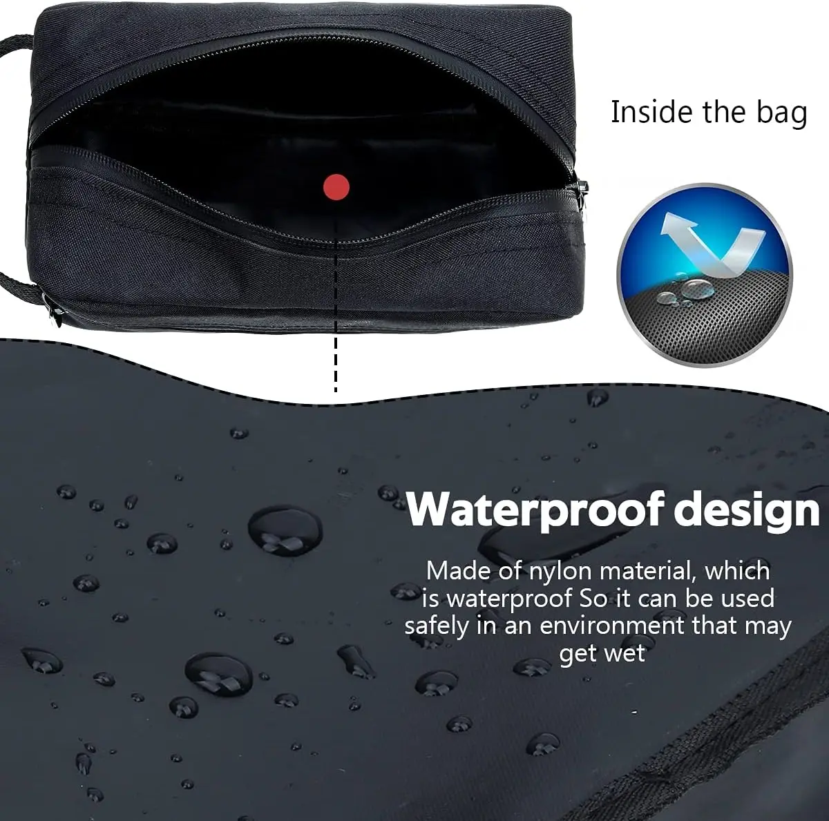 Große, wasserdichte Reisetasche für Kosmetikartikel, unisex, tragbare Aufbewahrungstasche für Toilettenartikel mit Fächern, faltbare Aufbewahrungstasche für Hautpflegeprodukte. – Detail 2